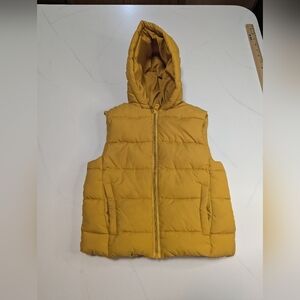Zara Kids Yellow Zippered, Hooded Puffer Vest, Size 3-4 Years